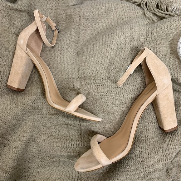 Aldo Shoes - Aldo Myly Nude Suede Sandal Block Heel